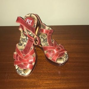 Fly London red wedges
